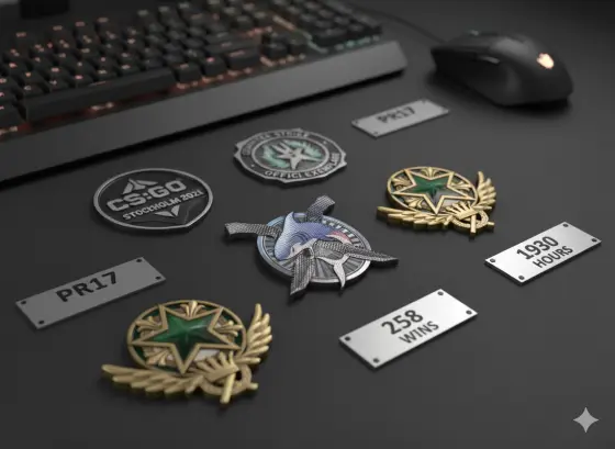 Steam Level 20 | 2021x2, 2022 Service Medal | 258 Wins & 1930 Hours | Diamond Riptide Coin | Stockholm Silver Coin | Premier Ready | PR17 | Prime Enabled | Secured With VAC Ban/Wave