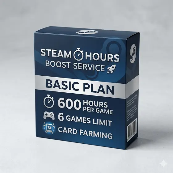 Steam Hours Boost Service Basic Plan | 600 Hours Per Game | 6 Games Limit | Card Farming