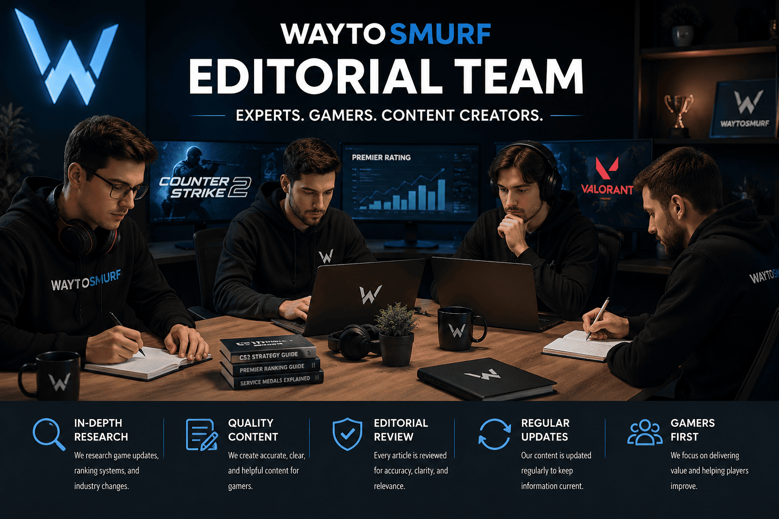WayToSmurf Editorial Team researching CS2 Premier ratings, Service Medals, and Valorant competitive gaming content.
